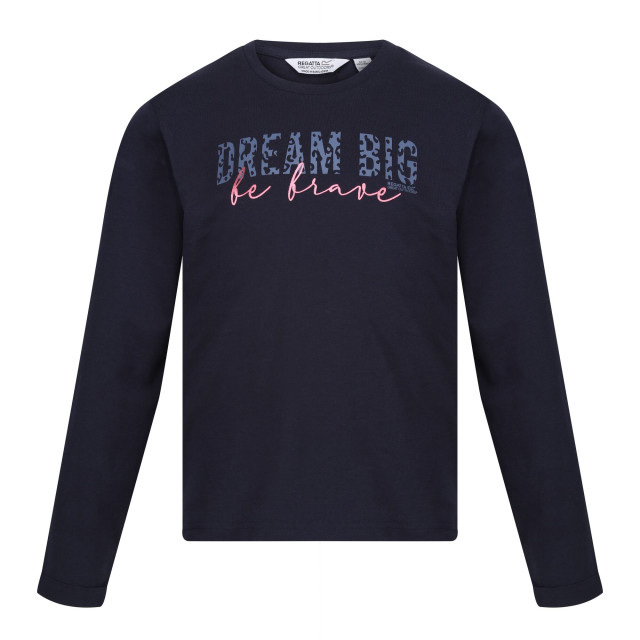 Regatta Kinder/kinder wenbie iii slogan t-shirt met lange mouwen UTRG8707_navy large