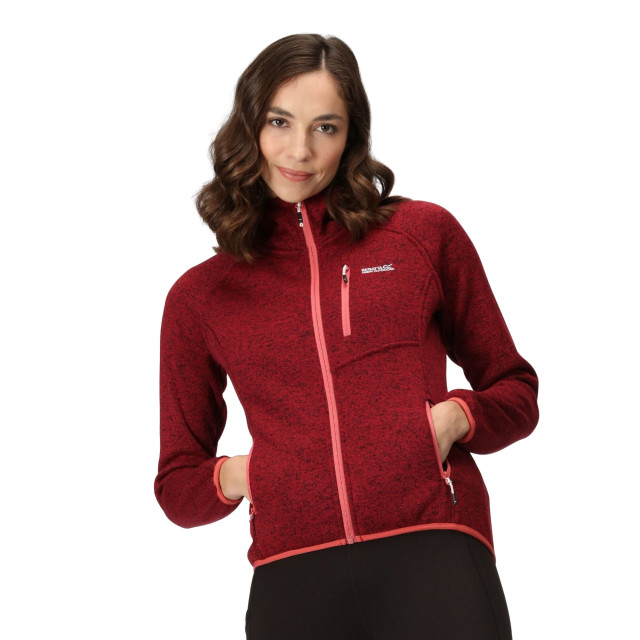 Regatta Dames newhill marl fleecejas met capuchon UTRG8830_rumbared large