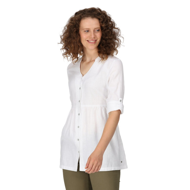 Regatta Dames nemora getextureerde katoenen blouse UTRG8752_white large