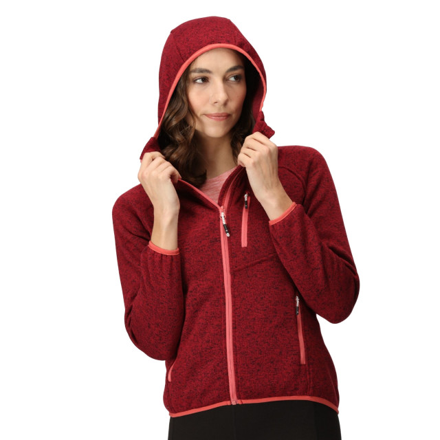 Regatta Dames newhill marl fleecejas met capuchon UTRG8830_rumbared large