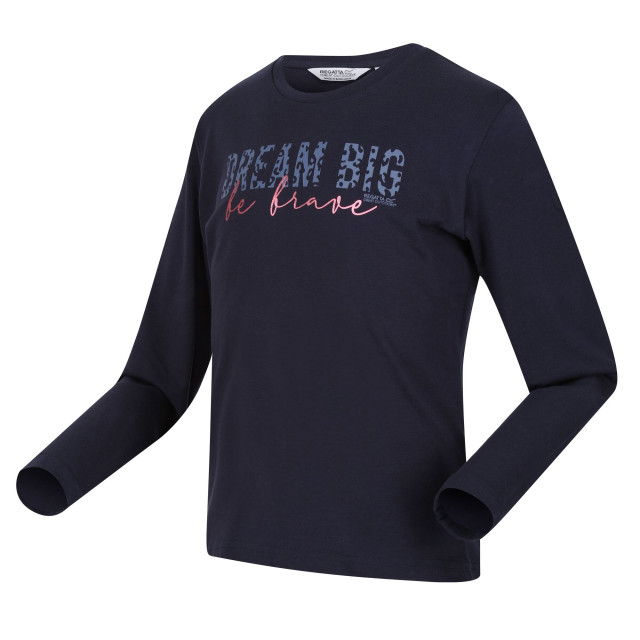 Regatta Kinder/kinder wenbie iii slogan t-shirt met lange mouwen UTRG8707_navy large