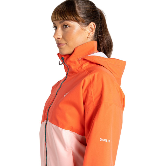 Dare2b Dames trail colour block waterdichte jas UTRG8727_neonpeach large