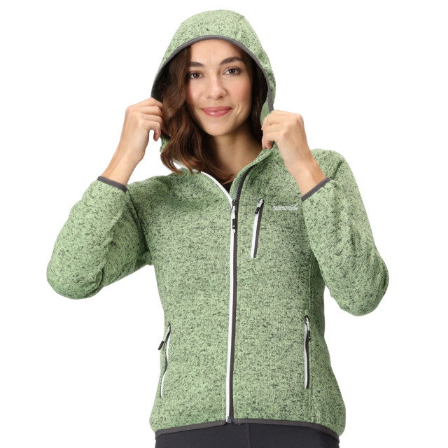 Regatta Dames newhill marl fleecejas met capuchon UTRG8830_quietgreen large Regatta Dames newhill marl fleecejas met capuchon UTRG8830_quietgreen large