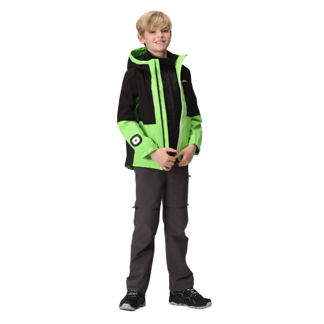 Regatta Hydrate viii 3 in 1 waterdichte jas voor kinderen/kinderen UTRG9316_jasminegreenblack large Regatta Hydrate viii 3 in 1 waterdichte jas voor kinderen/kinderen UTRG9316_jasminegreenblack large