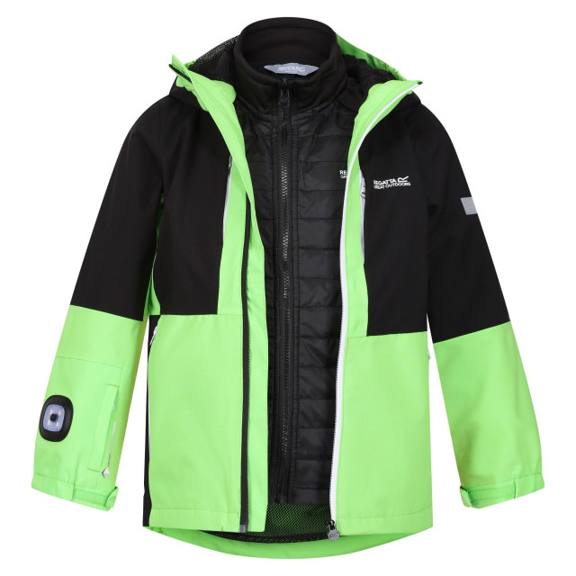 Regatta Hydrate viii 3 in 1 waterdichte jas voor kinderen/kinderen UTRG9316_jasminegreenblack large Regatta Hydrate viii 3 in 1 waterdichte jas voor kinderen/kinderen UTRG9316_jasminegreenblack large