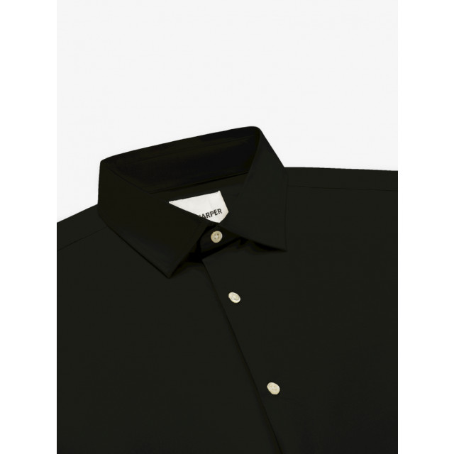 Van Harper Organic cotton stretch black heren overhemd lange mouw Black/Organic Cotton Stretch large