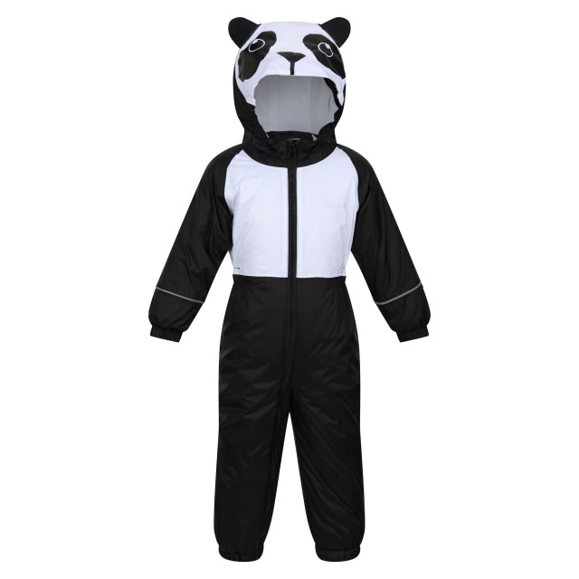 Regatta Kinderen/kinderen mudplay iii panda waterdicht puddle suit UTRG8892_blackwhite large