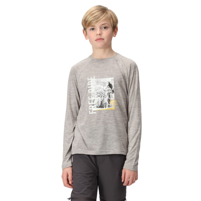 Regatta Burnlee cycling marl t-shirt met lange mouwen voor kinderen/kinderen UTRG8810_silvergrey large