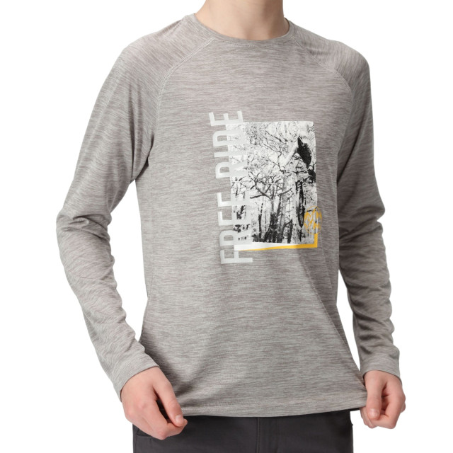 Regatta Burnlee cycling marl t-shirt met lange mouwen voor kinderen/kinderen UTRG8810_silvergrey large