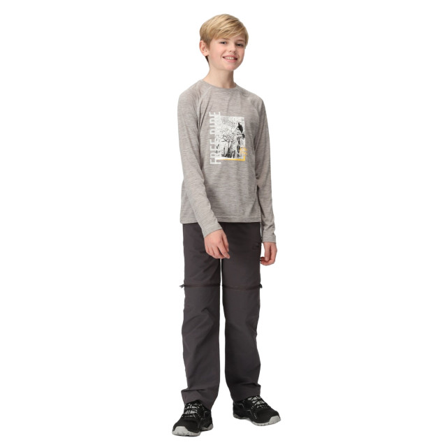 Regatta Burnlee cycling marl t-shirt met lange mouwen voor kinderen/kinderen UTRG8810_silvergrey large