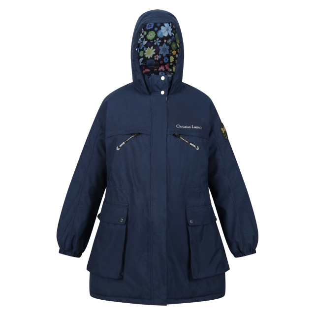 Regatta Dames christian lacroix cailar logo longline waterdichte jas UTRG9387_navymarl large Regatta Dames christian lacroix cailar logo longline waterdichte jas UTRG9387_navymarl large