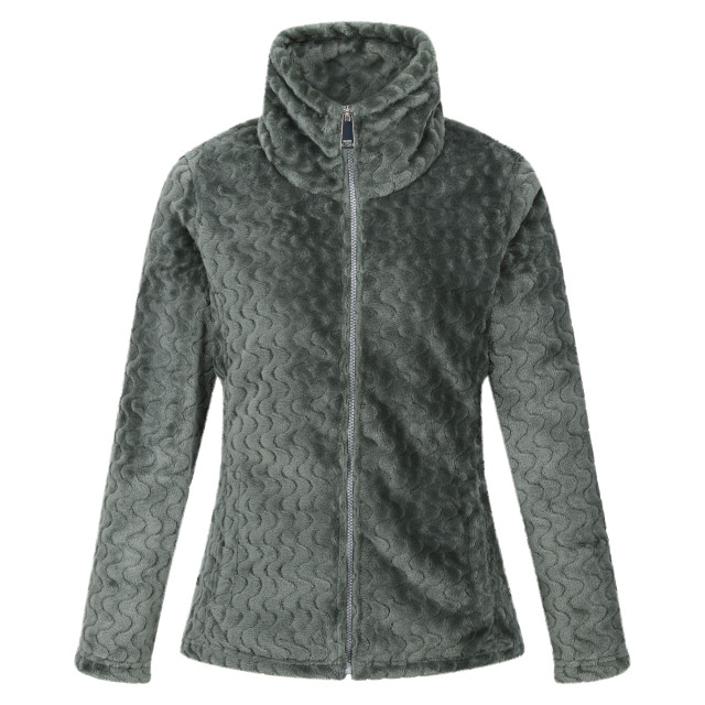 Regatta Dames heloise wavy fleece full zip fleecejack UTRG9272_darkestforestgreen large
