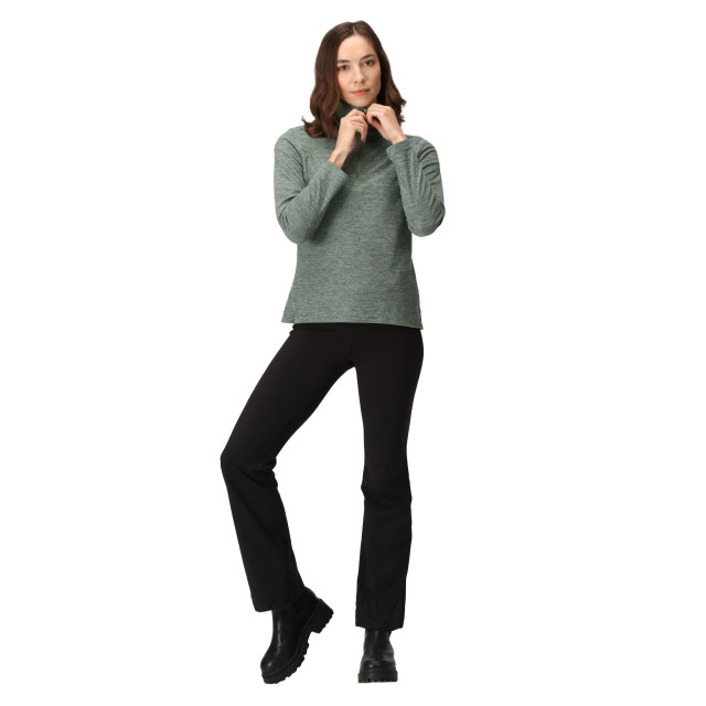 Regatta Dames kizmit marl half zip fleece top UTRG9189_darkforestgreenmarl large