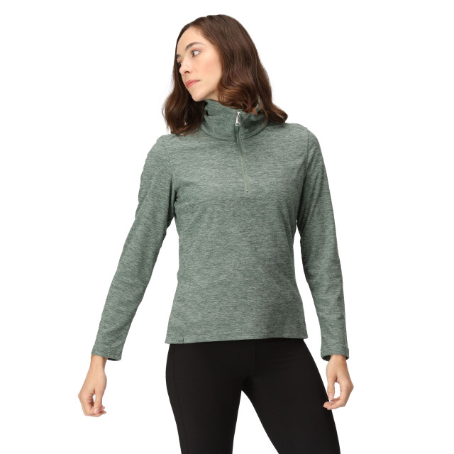Regatta Dames kizmit marl half zip fleece top UTRG9189_darkforestgreenmarl large