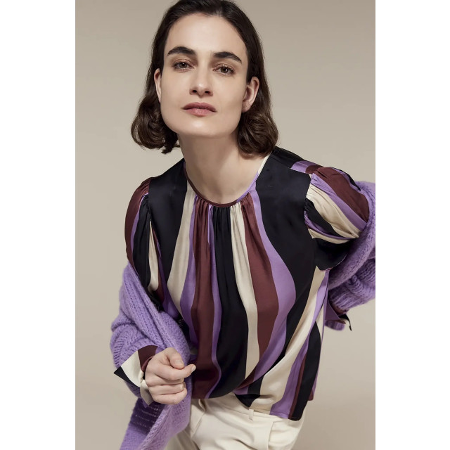 Summum 2s3027-11916 top puffy sleeves stripe printed 2S3027-11916 Top puffy sleeves stripe printed large