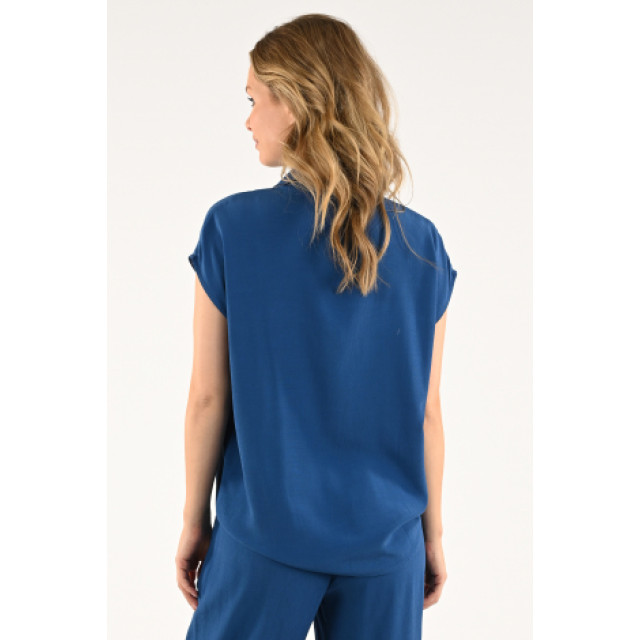By-Bar Amsterdam Blouse mouwloos blauw large