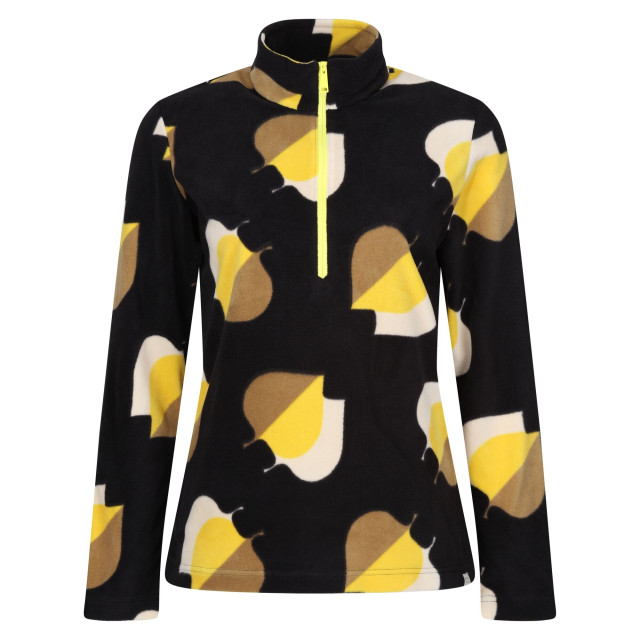 Regatta Dames orla kiely shadow elm zip neck fleece top UTRG9506_yellow large