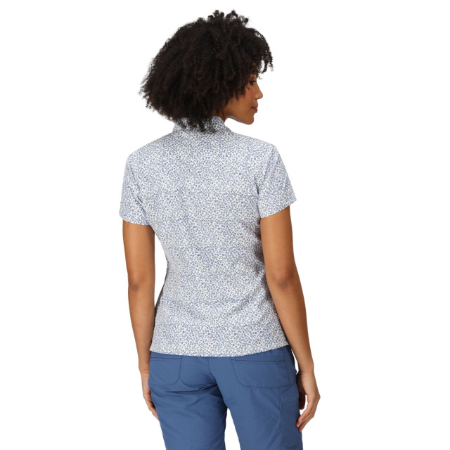 Regatta Dames mindano vii ditsy print blouse met korte mouwen UTRG8779_dustydenim large