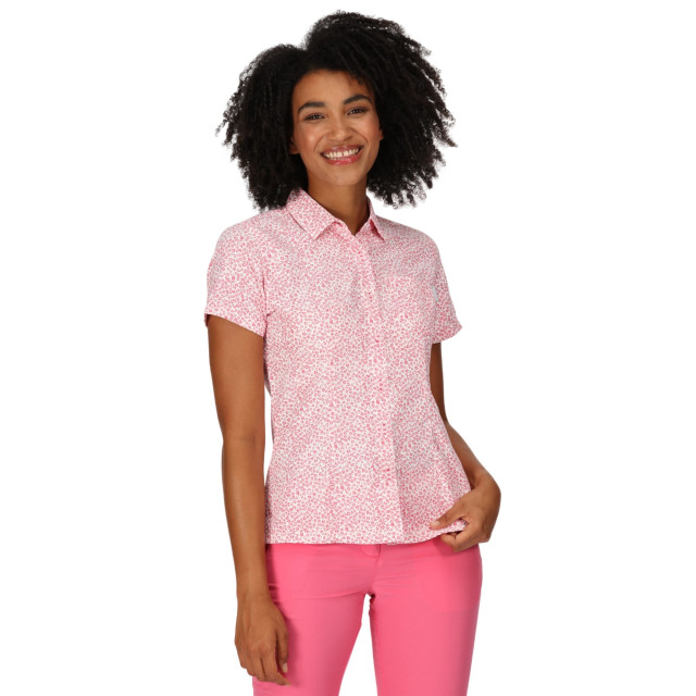 Regatta Dames mindano vii ditsy print blouse met korte mouwen UTRG8779_fruitdove large