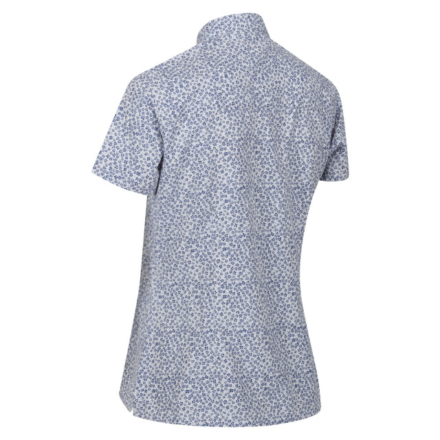 Regatta Dames mindano vii ditsy print blouse met korte mouwen UTRG8779_dustydenim large
