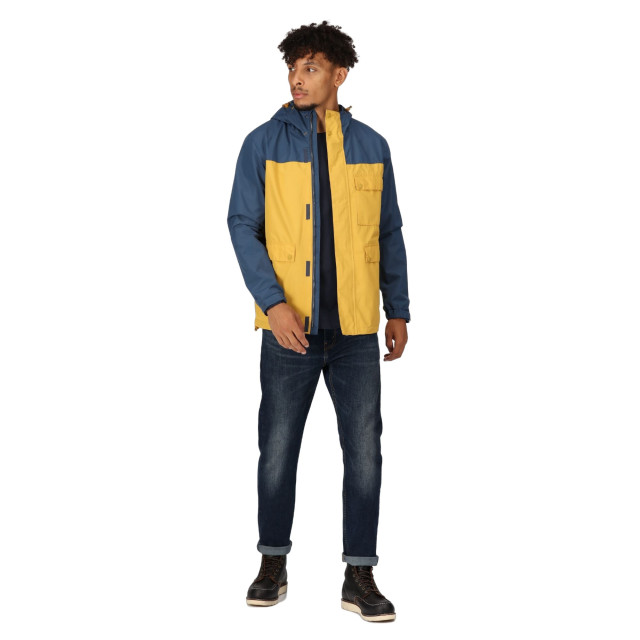 Regatta Waterdichte jas baymoor heren UTRG9414_darkdenimgoldstraw large