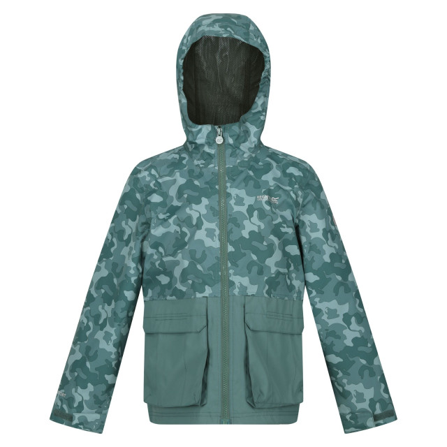 Regatta Hywell camouflage waterdichte jas voor kinderen/kinderen UTRG9259_seapine large