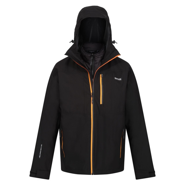 Regatta Heren wentwood viii 3 in 1 waterdichte jas UTRG9291_blackorangepepper large Regatta Heren wentwood viii 3 in 1 waterdichte jas UTRG9291_blackorangepepper large