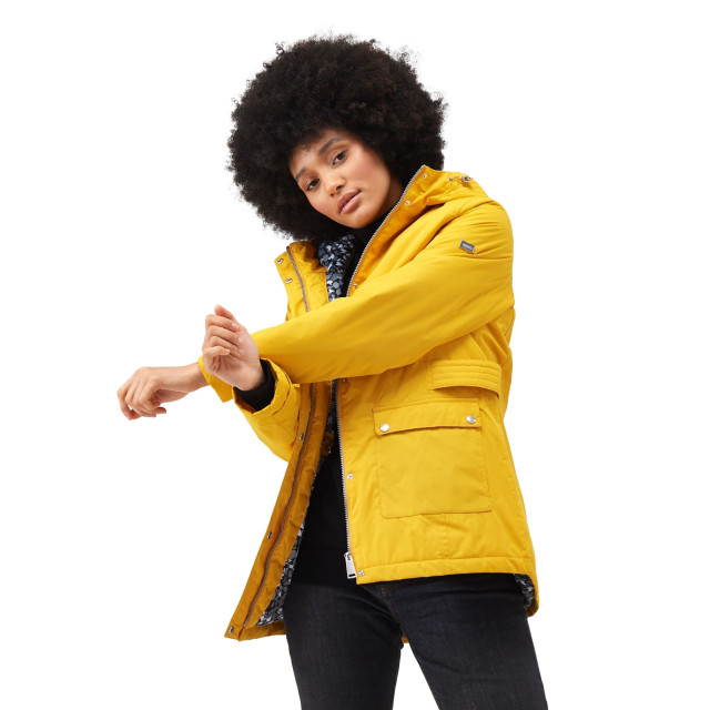 Regatta Dames brenlyn abstract hearts waterdichte jas UTRG9209_sunsetblack large