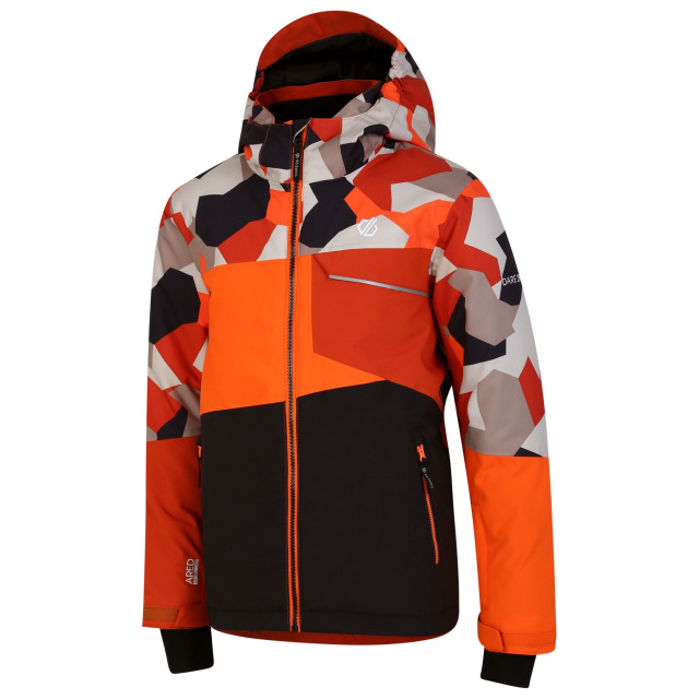 Dare2b Kinder/kids traverse geo camo ski-jas UTRG9142_puffinsorangeblack large Dare2b Kinder/kids traverse geo camo ski-jas UTRG9142_puffinsorangeblack large