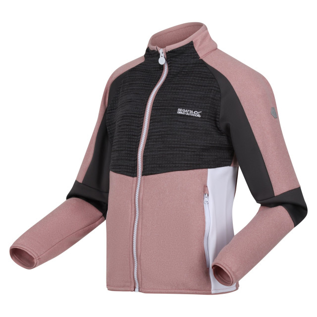 Regatta Kinder/kinder oberon vii marl full zip fleecejack UTRG8891_duskyrosesealgrey large