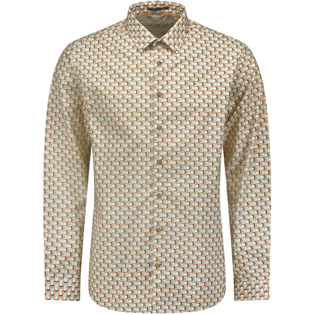 No Excess Overhemd lange mouw met print stretch melon 23450209-191 large