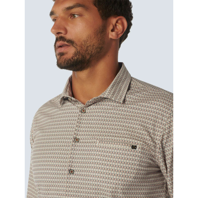 No Excess Overhemd lange mouw met print stretch melon 23450122SN-191 large