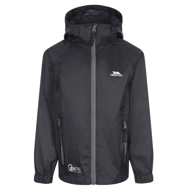 Trespass Kinderen/kinderen qikpac x unisex packaway jacket UTTP4776_blackcarbon large
