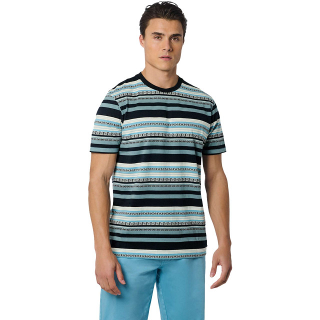 No Excess T-shirt korte mouw ronde hals jacuard aqua 23350352-036 large