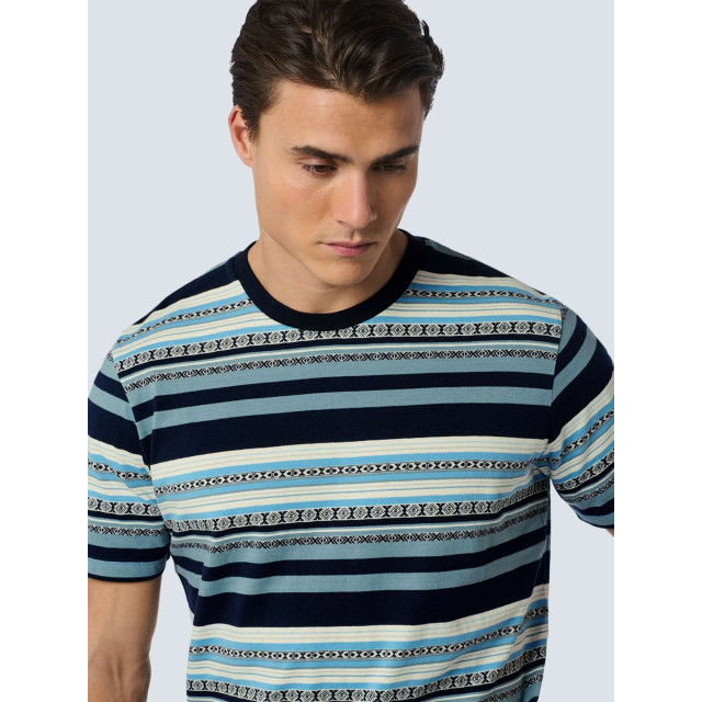 No Excess T-shirt korte mouw ronde hals jacuard aqua 23350352-036 large