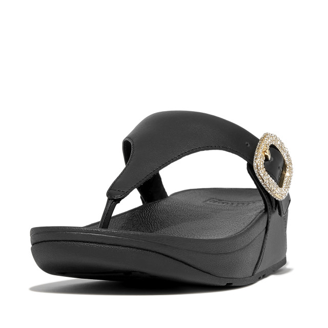 FitFlop Lulu crystal-buckle leather toe-post sandals HN9 large