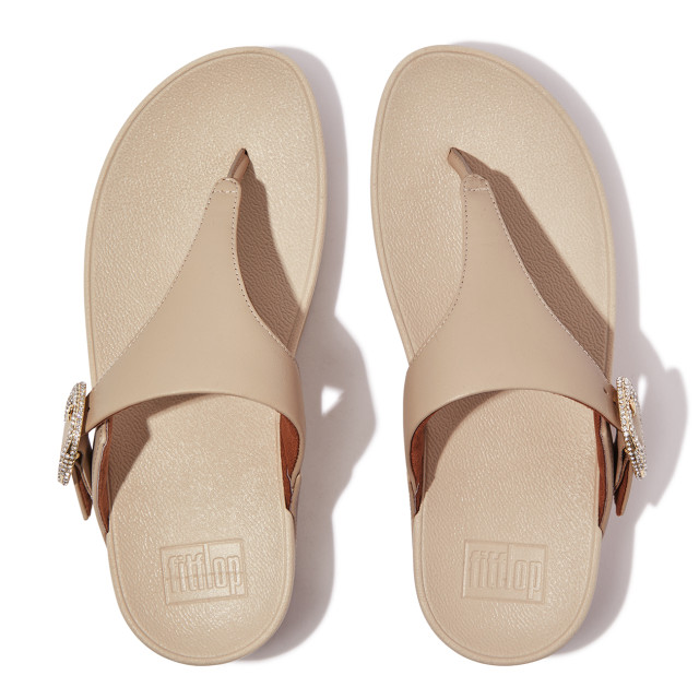 FitFlop Lulu crystal-buckle leather toe-post sandals HN9 large