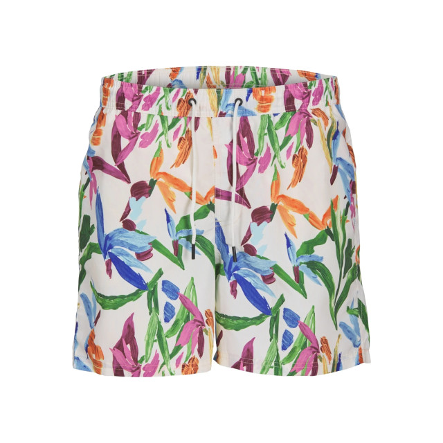 Jack & Jones Heren zwemshort jpstfiji jjswim gebloemde print 12253510-Creme large