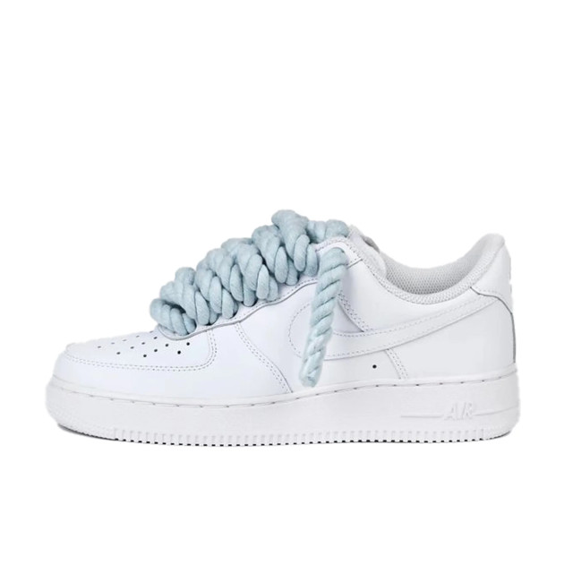Nike Air force 1 low rope laces baby blue custom 315122-115 large