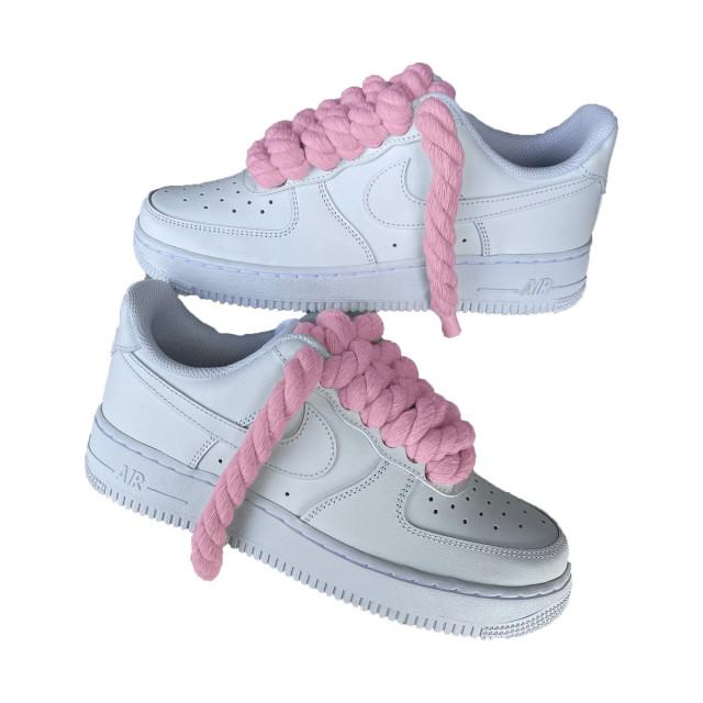 Nike Air force 1 low rope laces pink custom 315122-114 large