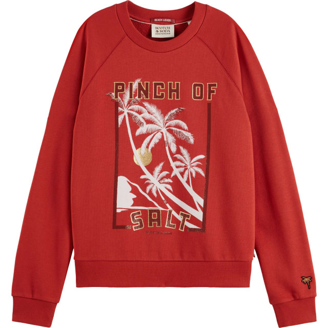 Scotch & Soda Relaxed fit raglan sleeved graphic rustic coral 177279-2161 large