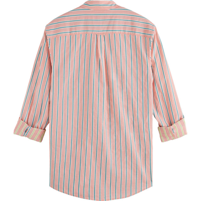 Scotch & Soda Dobby stripe roll up sleeves coral stripe 175700-5796 large