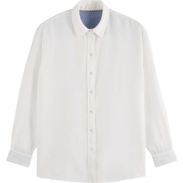 Scotch & Soda Oversized linen fit shirt white 177172-0006 large