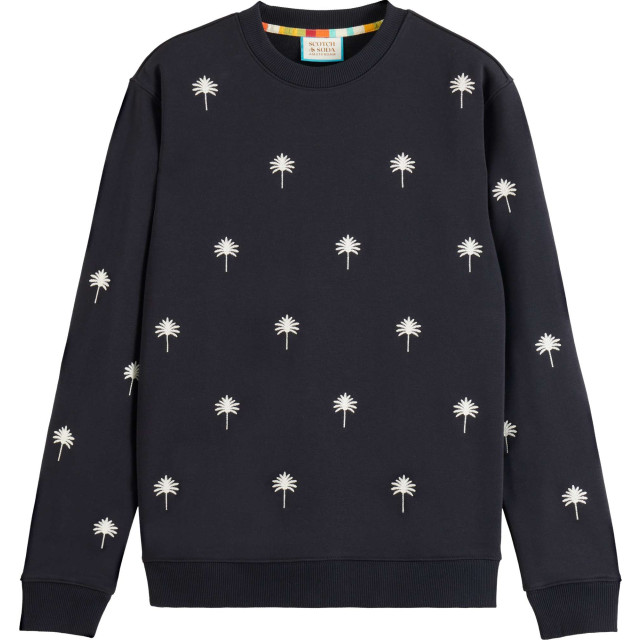 Scotch & Soda All-over embroidery sweatshirt black 175672-0008 large