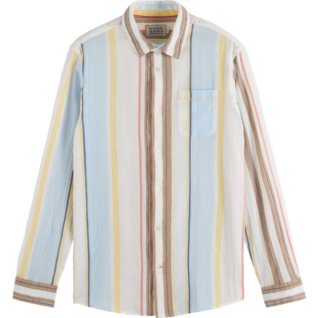 Scotch & Soda Crinkled voile stripe shirt multi stripe 175708-6053 large