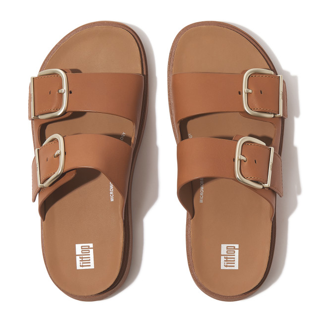 FitFlop Gen-ff buckle two-bar leather slides HE8 large