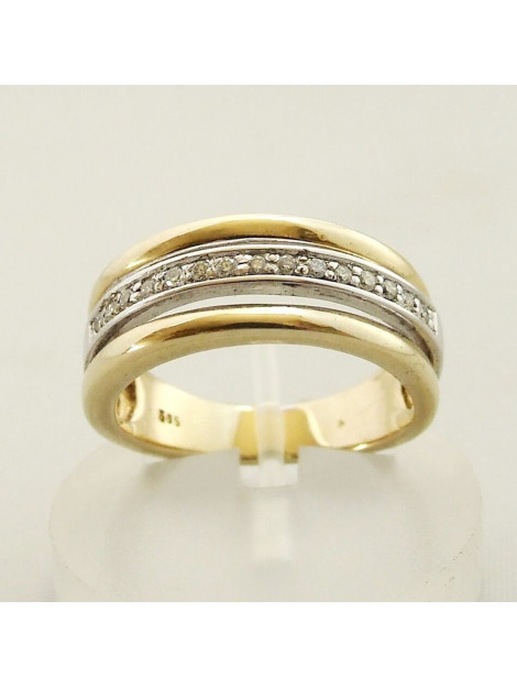 Christian 14 karaat ring met briljant geslepen diamant 983272OCC large