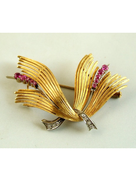 Christian Gouden broche met diamanten en robijnen 554D1-9306JC large