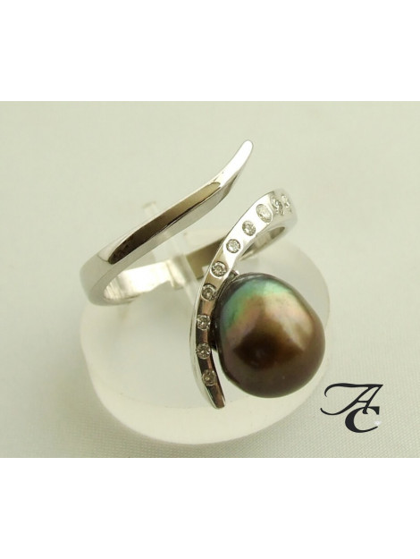 Atelier Christian Ring met parel en diamant 3458AC large