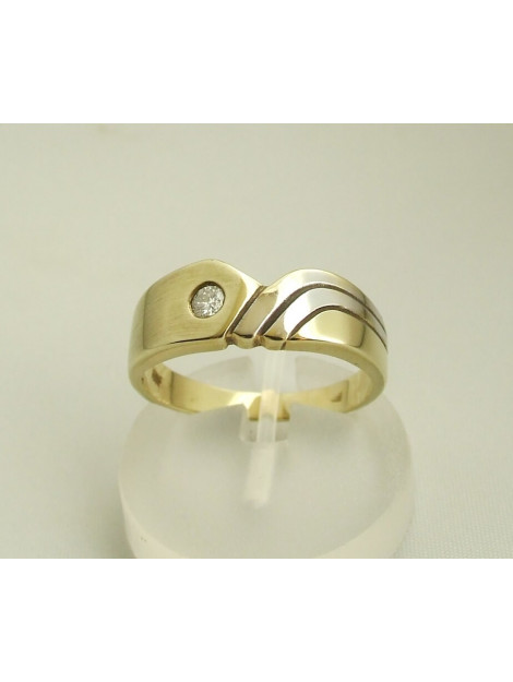 Atelier Christian Bicolor gouden ring met briljant 0.10 ct. 38292JC large